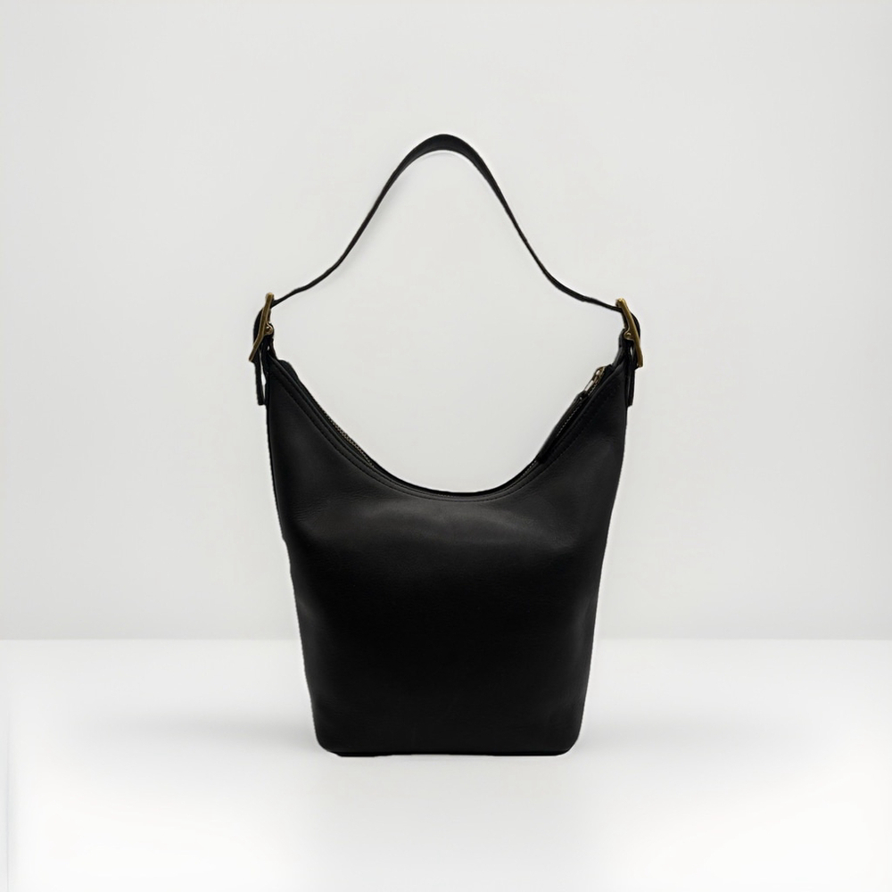 Vintage Coach Legacy 9823 Black Leather Shoulder Bag Minimalist 90s Made in USA
